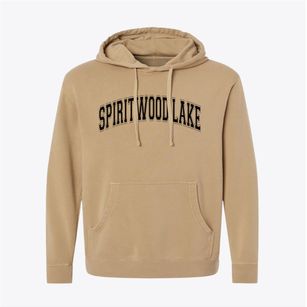 Spiritwood Lake North Dakota Varsity Pigment-Dyed Hoodie