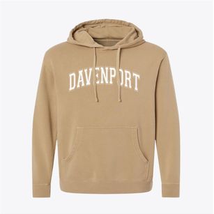 Davenport Iowa Varsity Pigment-Dyed Hoodie