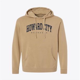 Howard City Nebraska Urban Vibe Pigment-Dyed Hoodie