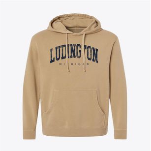 Ludington Michigan Urban Vibe Pigment-Dyed Hoodie