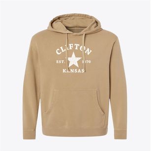 Clifton Kansas Star Pigment-Dyed Hoodie