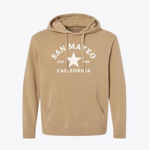 San Mateo California Star Pigment-Dyed Hoodie