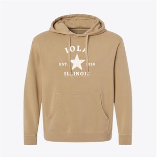 Iola Illinois Star Pigment-Dyed Hoodie