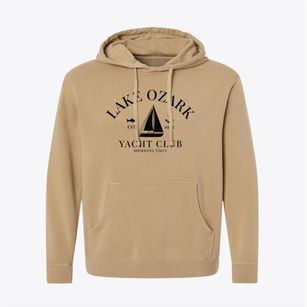 Lake Ozark Missouri Yacht Club Pigment-Dyed Hoodie