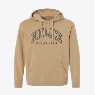Fox Lake Wisconsin Inline Pigment-Dyed Hoodie