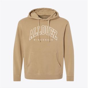 Allouez Wisconsin Inline Pigment-Dyed Hoodie