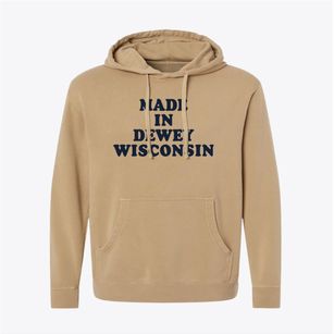 Dewey Wisconsin Classic 70s Pigment-Dyed Hoodie