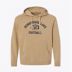 Oconomowoc Lake Wisconsin Football Pigment-Dyed Hoodie