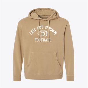 Lidy Hot Springs Idaho Football Pigment-Dyed Hoodie