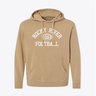 Rocky River Ohio Football Pigment-Dyed Hoodie
