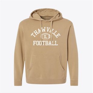 Thawville Illinois Football Pigment-Dyed Hoodie