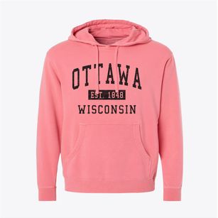 Ottawa Wisconsin Classic Established Pigment-Dyed Hoodie