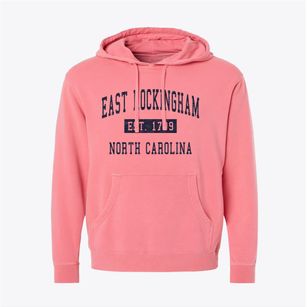 East Rockingham North Carolina Classic Established Pigment-Dyed Hoodie