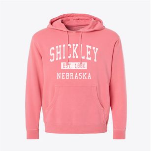 Shickley Nebraska Classic Established Pigment-Dyed Hoodie