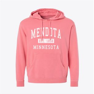 Mendota Minnesota Classic Established Pigment-Dyed Hoodie