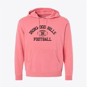Ironwood Hills Christian School Classic Football Pigment-Dyed Hoodie