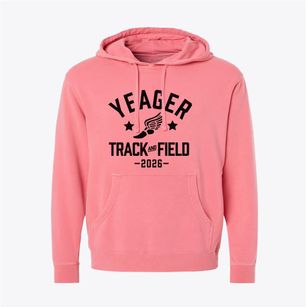 Yeager Middle School Track and Field Pigment-Dyed Hoodie
