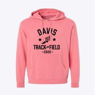 Davis Elementary School Track and Field Pigment-Dyed Hoodie
