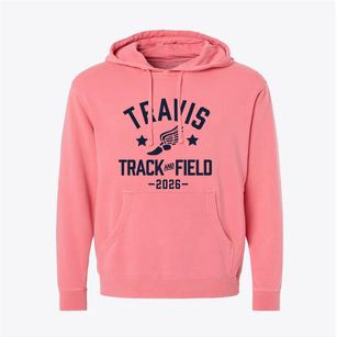 Travis Elementary School Track and Field Pigment-Dyed Hoodie