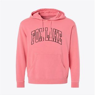 Fox Lake Wisconsin Trendy Block Pigment-Dyed Hoodie