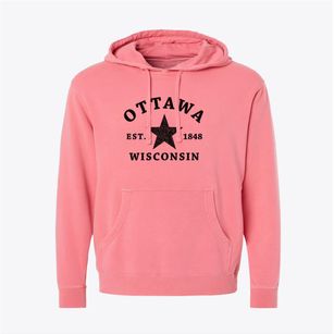 Ottawa Wisconsin Star Pigment-Dyed Hoodie
