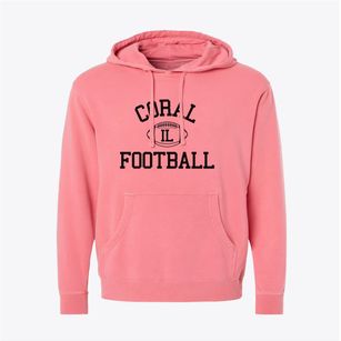 Coral Illinois Football Pigment-Dyed Hoodie