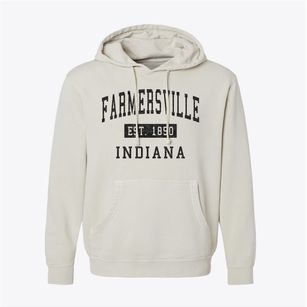Farmersville Indiana Classic Established Pigment-Dyed Hoodie