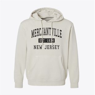Merchantville New Jersey Classic Established Pigment-Dyed Hoodie