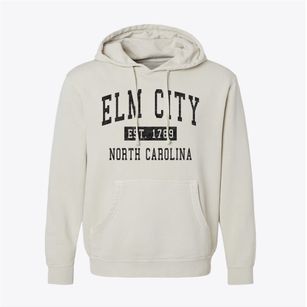 Elm City North Carolina Classic Established Pigment-Dyed Hoodie