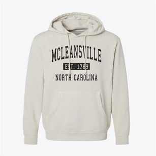 Mcleansville North Carolina Classic Established Pigment-Dyed Hoodie