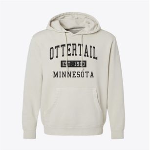 Ottertail Minnesota Classic Established Pigment-Dyed Hoodie