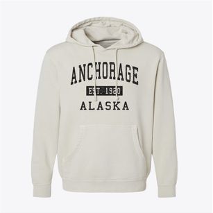 Anchorage Alaska Classic Established Pigment-Dyed Hoodie
