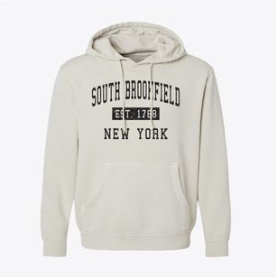 South Brookfield New York Classic Established Pigment-Dyed Hoodie