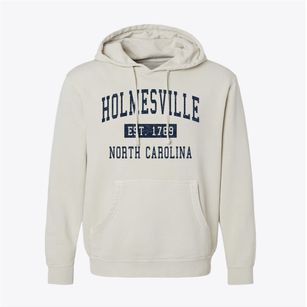 Holmesville North Carolina Classic Established Pigment-Dyed Hoodie