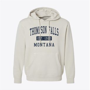 Thompson Falls Montana Classic Established Pigment-Dyed Hoodie