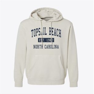 Topsail Beach North Carolina Classic Established Pigment-Dyed Hoodie