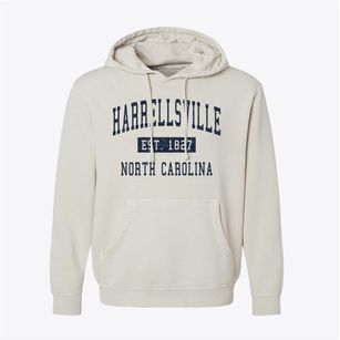 Harrellsville North Carolina Classic Established Pigment-Dyed Hoodie