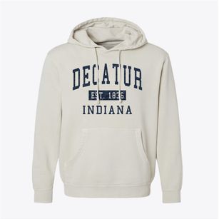 Decatur Indiana Classic Established Pigment-Dyed Hoodie