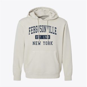 Fergusonville New York Classic Established Pigment-Dyed Hoodie