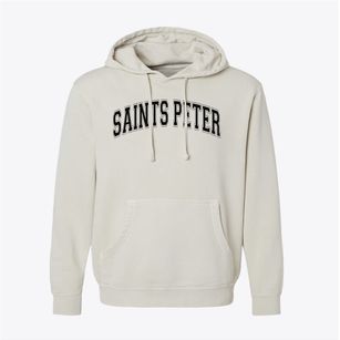 Saints Peter & Paul Michael Primary Varsity Arch Pigment-Dyed Hoodie