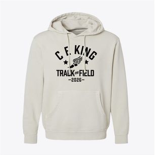 C E King Middle School Track and Field Pigment-Dyed Hoodie