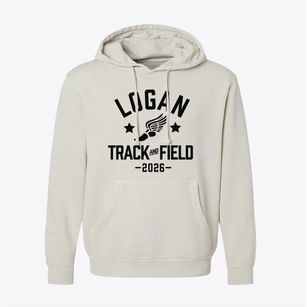 Logan Elementary School Track and Field Pigment-Dyed Hoodie
