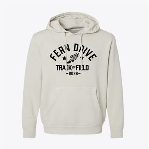 Fern Drive Elementary School Track and Field Pigment-Dyed Hoodie