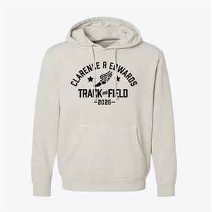 Clarence R Edwards Middle School Track and Field Pigment-Dyed Hoodie