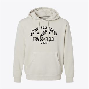 Victory Full Gospel Christian School Track and Field Pigment-Dyed Hoodie