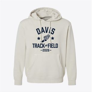Davis Elementary School Track and Field Pigment-Dyed Hoodie