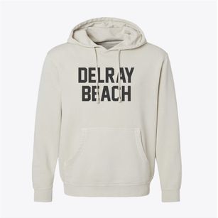 Delray Beach Florida Classic Block Pigment-Dyed Hoodie