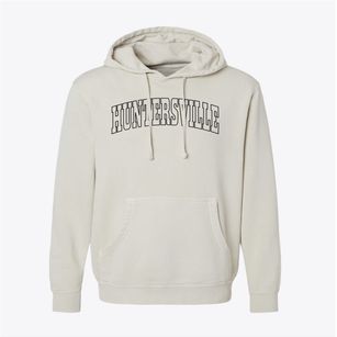 Huntersville North Carolina Trendy Block Pigment-Dyed Hoodie