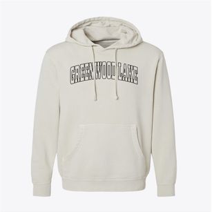 Greenwood Lake New York Trendy Block Pigment-Dyed Hoodie