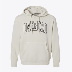 Oakboro North Carolina Trendy Block Pigment-Dyed Hoodie